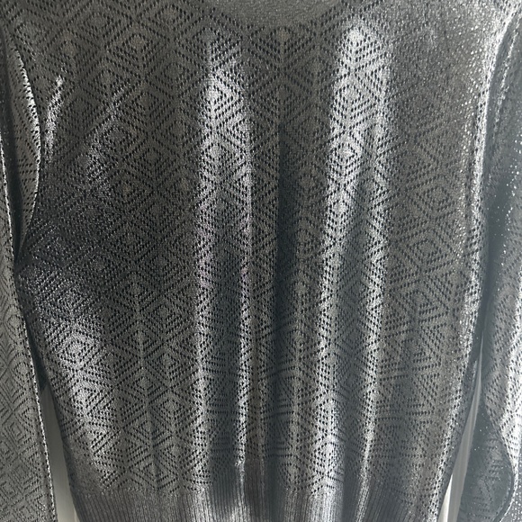 ZARA XL Metallic Sheer Knit Top | Soft, Elegant, Lightweight - Picture 4 of 4